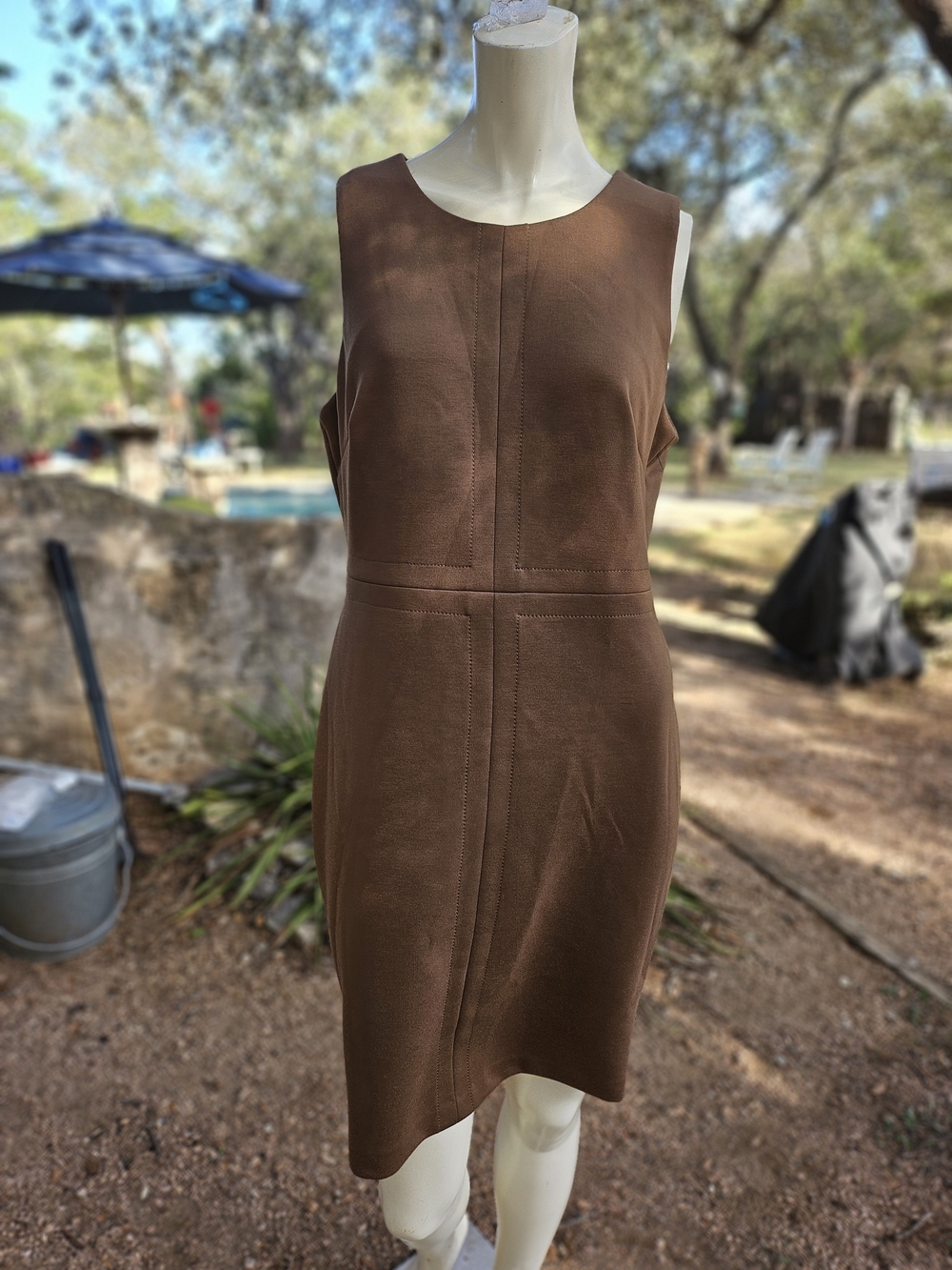 New W Tag Tommy Hilfiger Tan Brown Sleeveless Sheath Dress 12